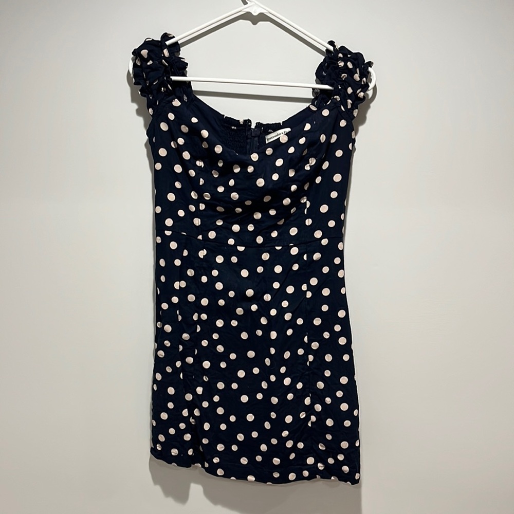 Navy Polka Dot Sleeveless Dress